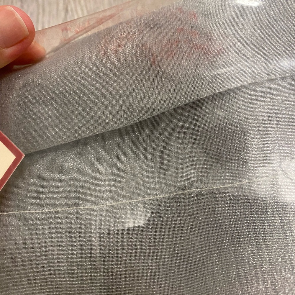 Pottery Barn Pleat Silk Organza Runner 16” X 70” Silver Shiny NIP - Picture 9 of 9